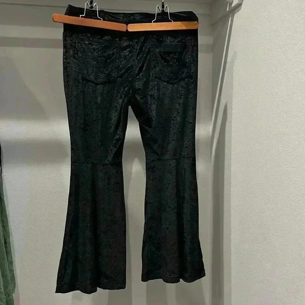 Men’s Vintage Wrangler Black Velvet Bell Bottom Pants 35x32